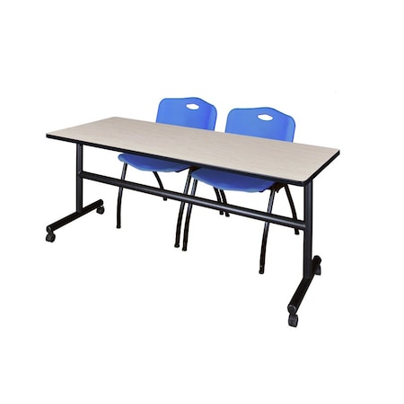 Kobe Rectangle FlipTop Table, 72" W, 29" H, Laminate Top, Maple MKFT7230PL47BE